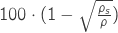 Rendered by QuickLaTeX.com 100\cdot(1-\sqrt{\frac{\rho_s}{\rho}})